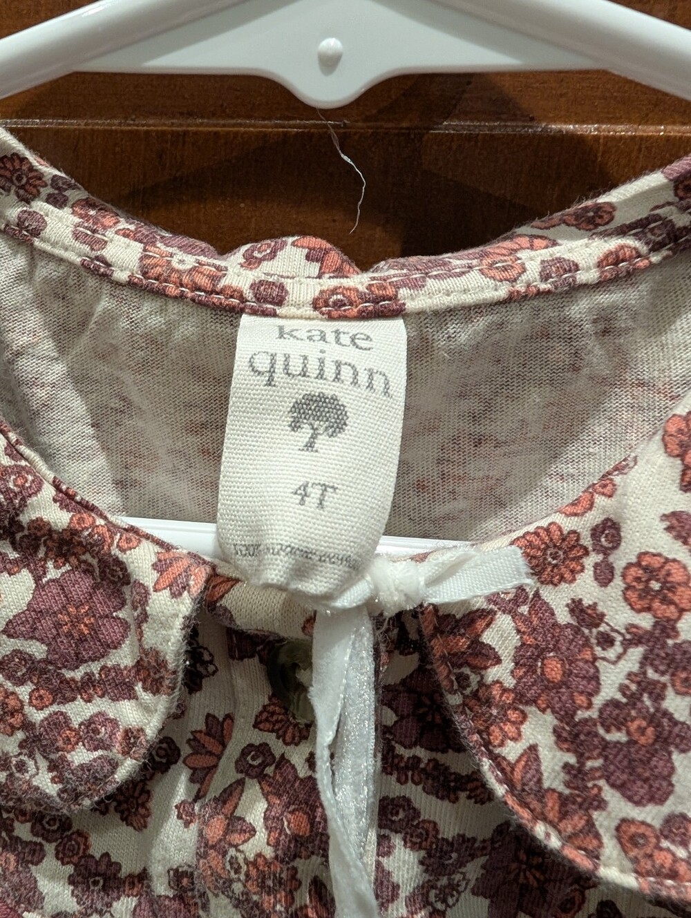 Kate Quinn Short Sleeve Cowgirl Top Clay Ditsy Floral 4T - Picture 4 of 4